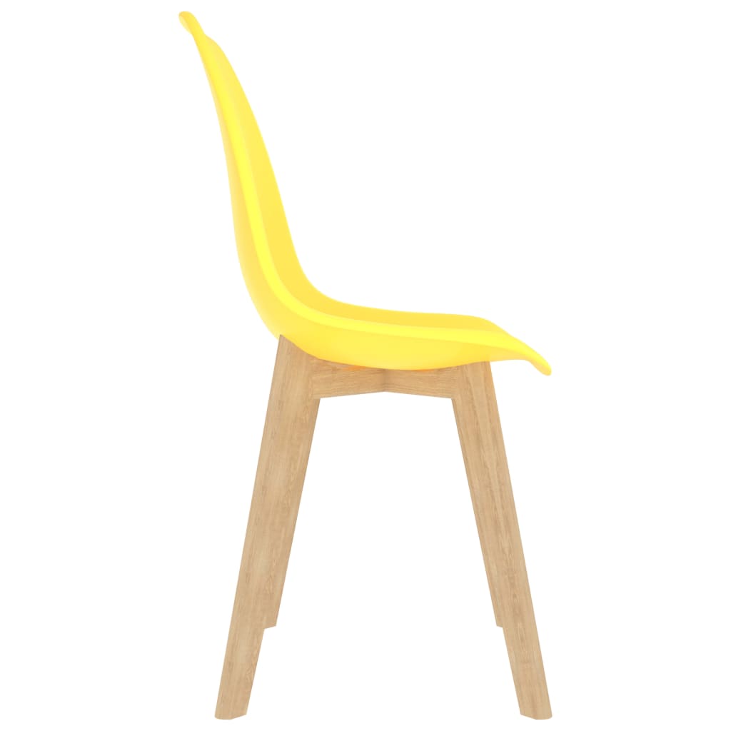 Dining Chairs 6 pcs Yellow Plastic- Kitchen & Dining Room Chairs - HomeShopIreland - Home Shop Ireland - Kitchen & Dining Room Chairs - Dining Chairs 6 pcs Yellow Plastic