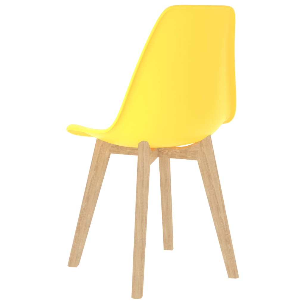 Dining Chairs 6 pcs Yellow Plastic- Kitchen & Dining Room Chairs - HomeShopIreland - Home Shop Ireland - Kitchen & Dining Room Chairs - Dining Chairs 6 pcs Yellow Plastic