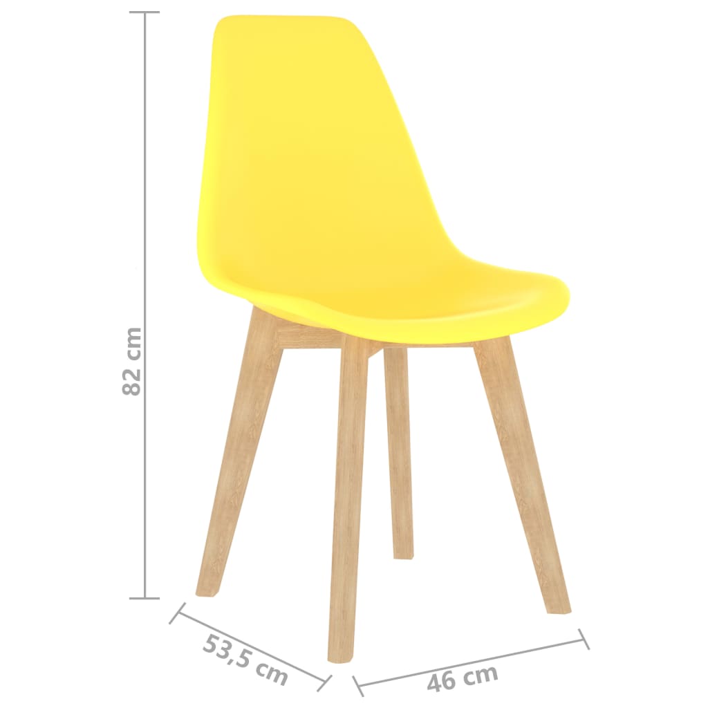 Dining Chairs 6 pcs Yellow Plastic- Kitchen & Dining Room Chairs - HomeShopIreland - Home Shop Ireland - Kitchen & Dining Room Chairs - Dining Chairs 6 pcs Yellow Plastic