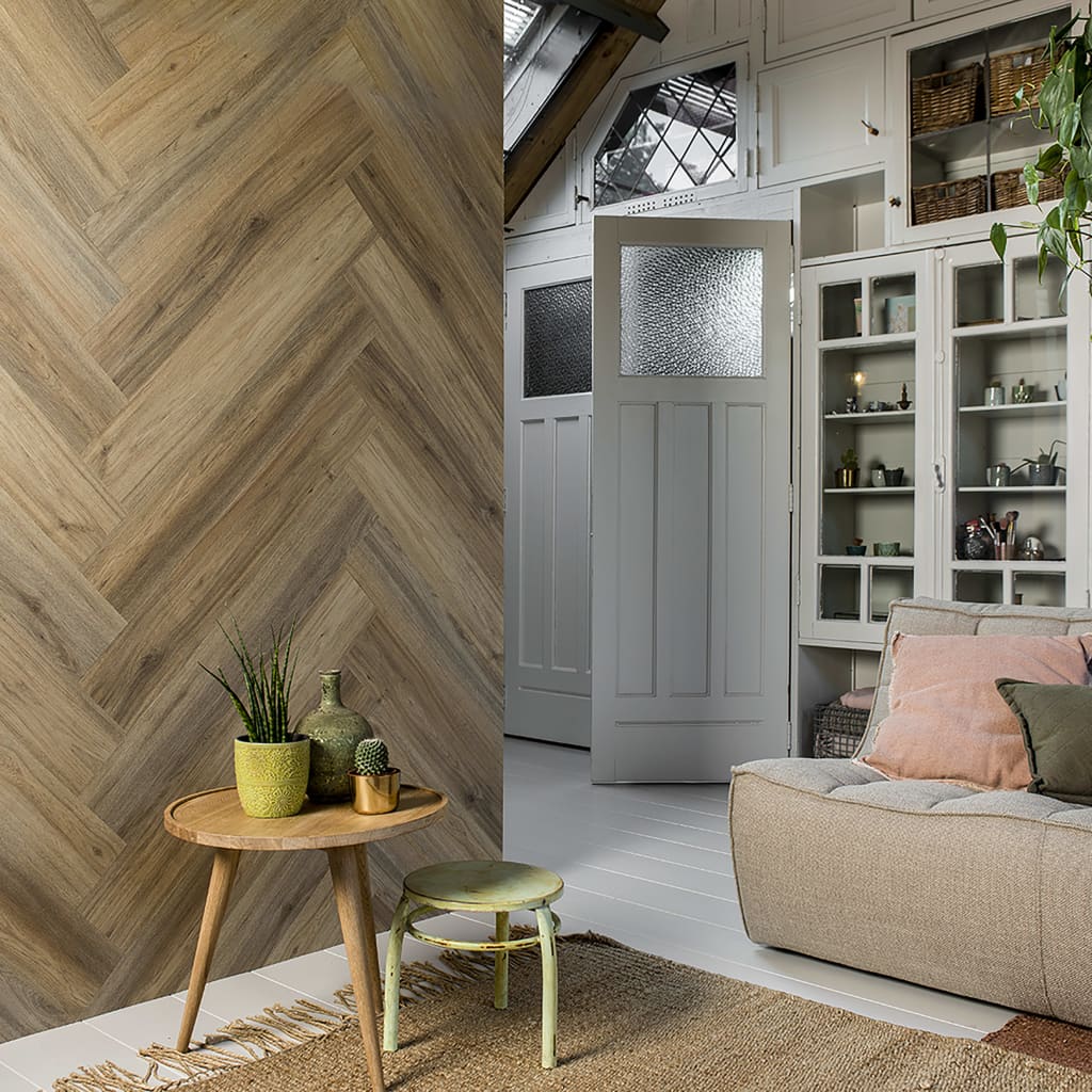 WallArt Wood Look Planks Natural Oak Latte Brown- Wall Panelling - HomeShopIreland - WallArt - Wall Panelling - WallArt Wood Look Planks Natural Oak Latte Brown