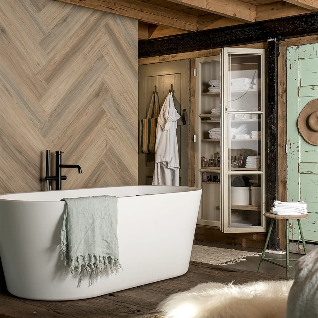WallArt Wood Look Planks Natural Oak Latte Brown- Wall Panelling - HomeShopIreland - WallArt - Wall Panelling - WallArt Wood Look Planks Natural Oak Latte Brown