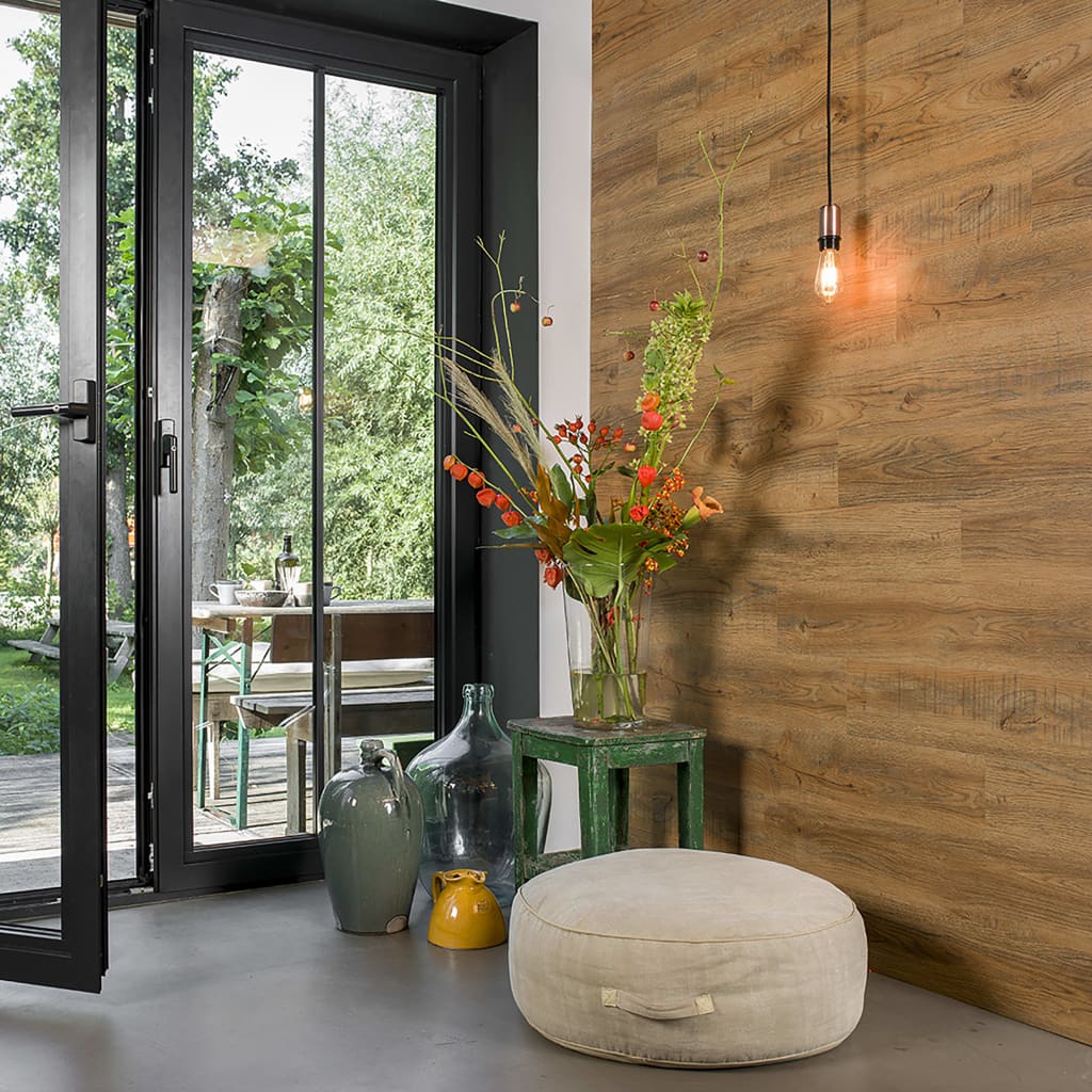 WallArt Wood Look Planks Reclaimed Oak Rusty Brown- Wall Panelling - HomeShopIreland - WallArt - Wall Panelling - WallArt Wood Look Planks Reclaimed Oak Rusty Brown