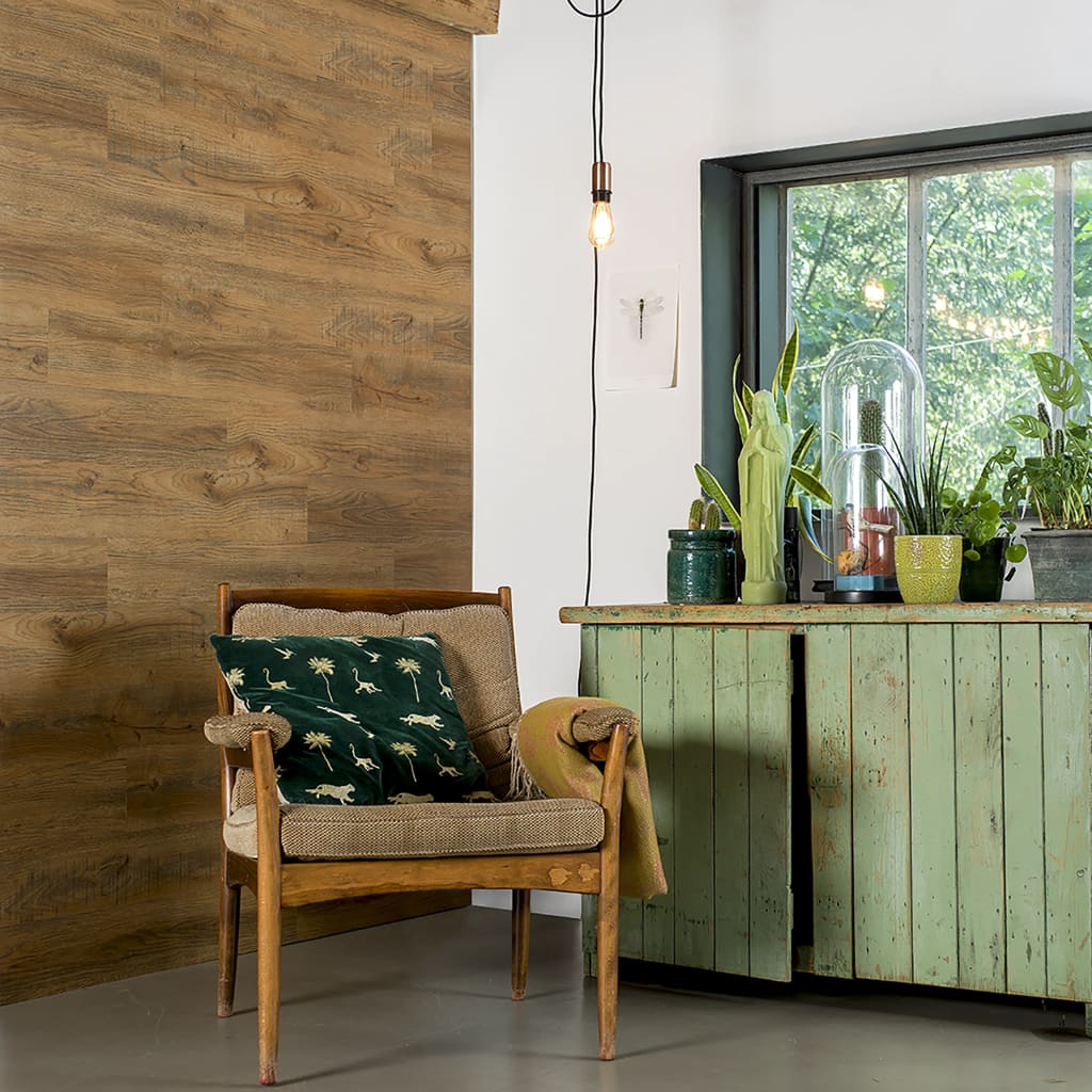 WallArt Wood Look Planks Reclaimed Oak Rusty Brown- Wall Panelling - HomeShopIreland - WallArt - Wall Panelling - WallArt Wood Look Planks Reclaimed Oak Rusty Brown