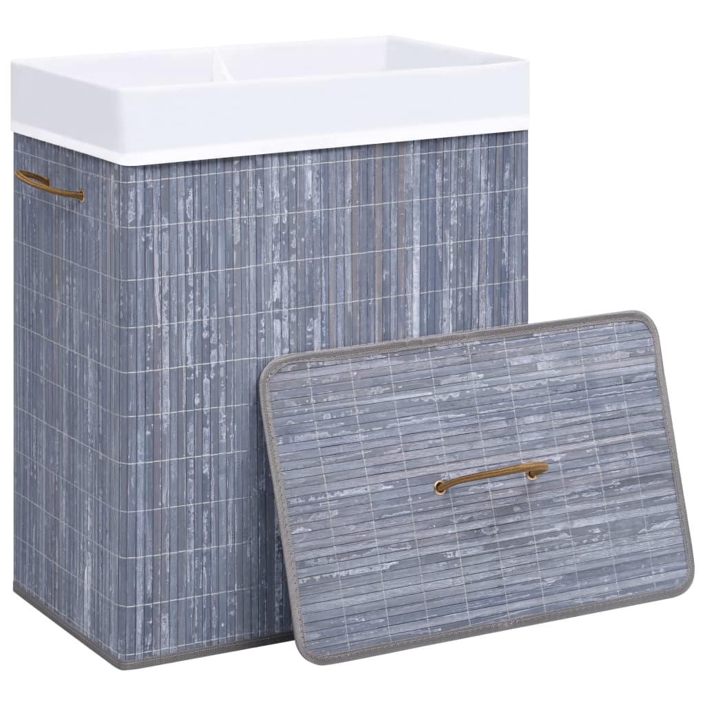 Bamboo Laundry Basket Grey 100 L- Laundry Baskets - HomeShopIreland - Home Shop Ireland - Laundry Baskets - Bamboo Laundry Basket Grey 100 L