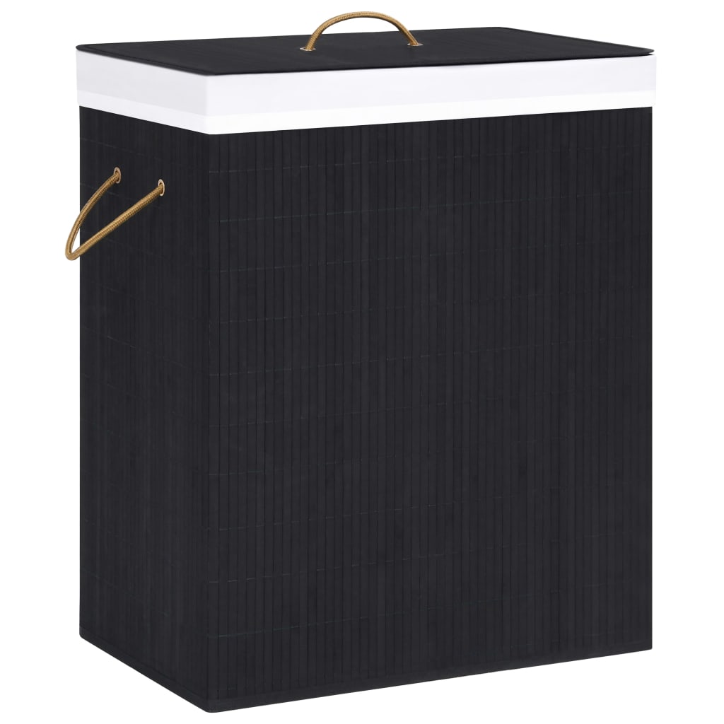 Bamboo Laundry Basket Black 83 L- Laundry Baskets - HomeShopIreland - Home Shop Ireland - Laundry Baskets - Bamboo Laundry Basket Black 83 L