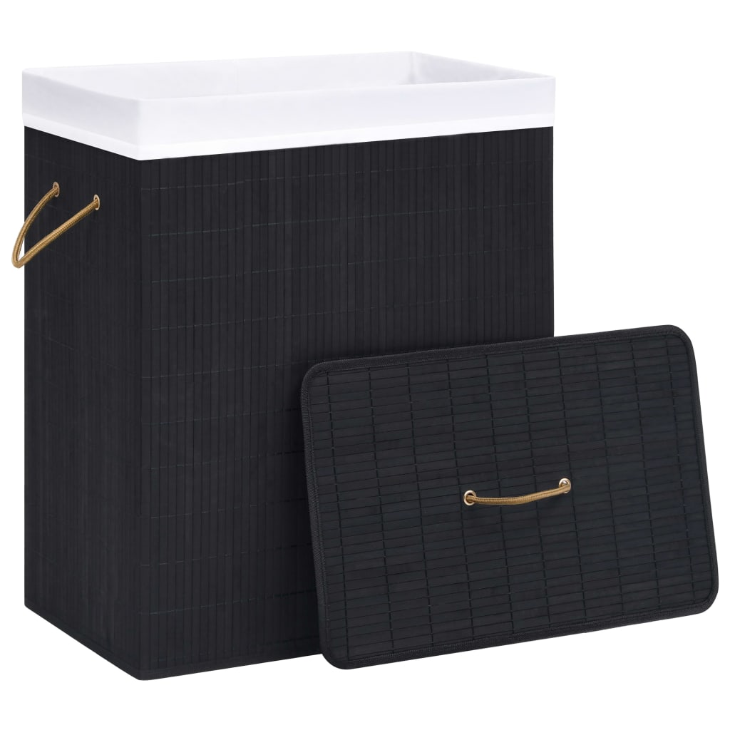 Bamboo Laundry Basket Black 83 L- Laundry Baskets - HomeShopIreland - Home Shop Ireland - Laundry Baskets - Bamboo Laundry Basket Black 83 L