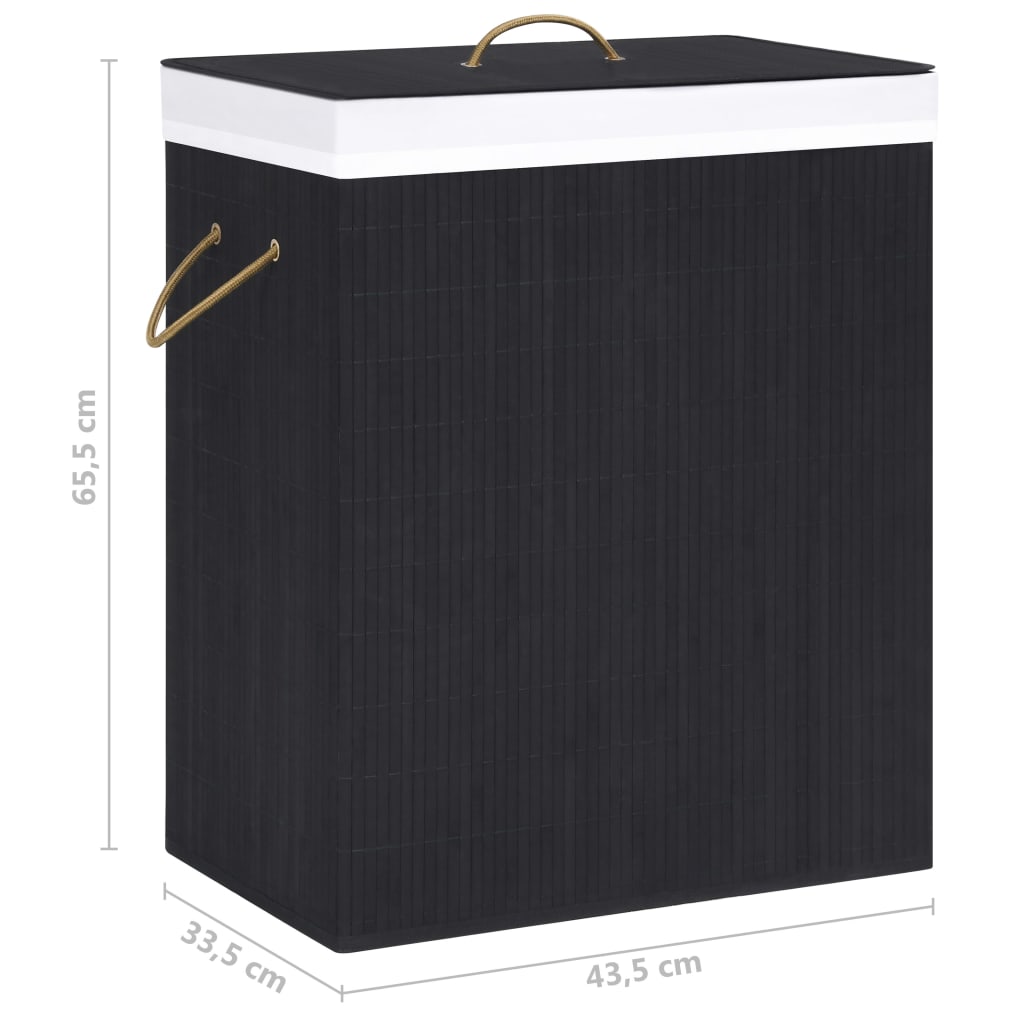 Bamboo Laundry Basket Black 83 L- Laundry Baskets - HomeShopIreland - Home Shop Ireland - Laundry Baskets - Bamboo Laundry Basket Black 83 L
