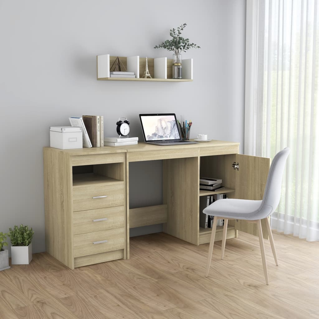 Desk Sonoma Oak 140x50x76 cm Chipboard- Desks - HomeShopIreland - Home Shop Ireland - Desks - Desk Sonoma Oak 140x50x76 cm Chipboard