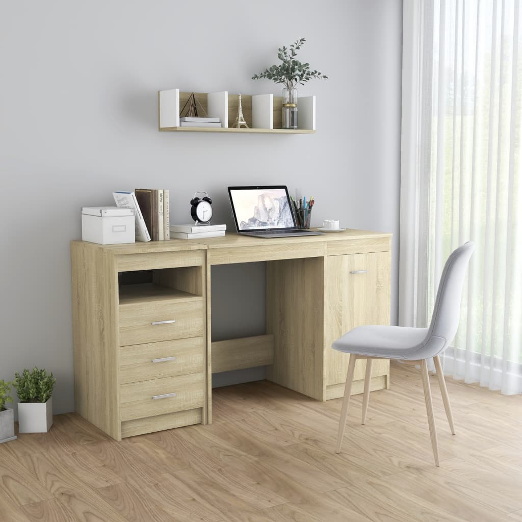 Desk Sonoma Oak 140x50x76 cm Chipboard- Desks - HomeShopIreland - Home Shop Ireland - Desks - Desk Sonoma Oak 140x50x76 cm Chipboard