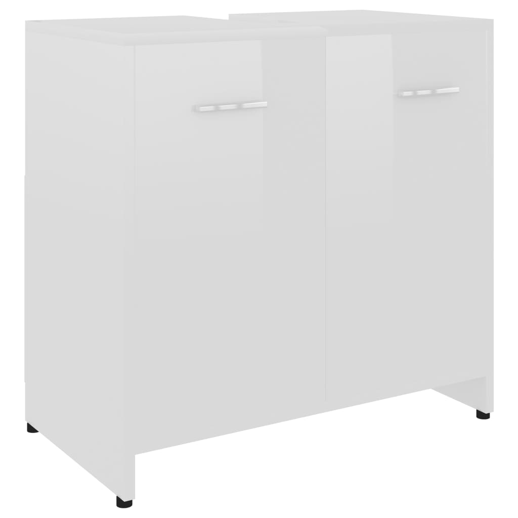 Bathroom Cabinet High Gloss White 60x33x58 cm Chipboard- Bathroom Furniture Sets - HomeShopIreland - Home Shop Ireland - Bathroom Furniture Sets - Bathroom Cabinet High Gloss White 60x33x58 cm Chipboard
