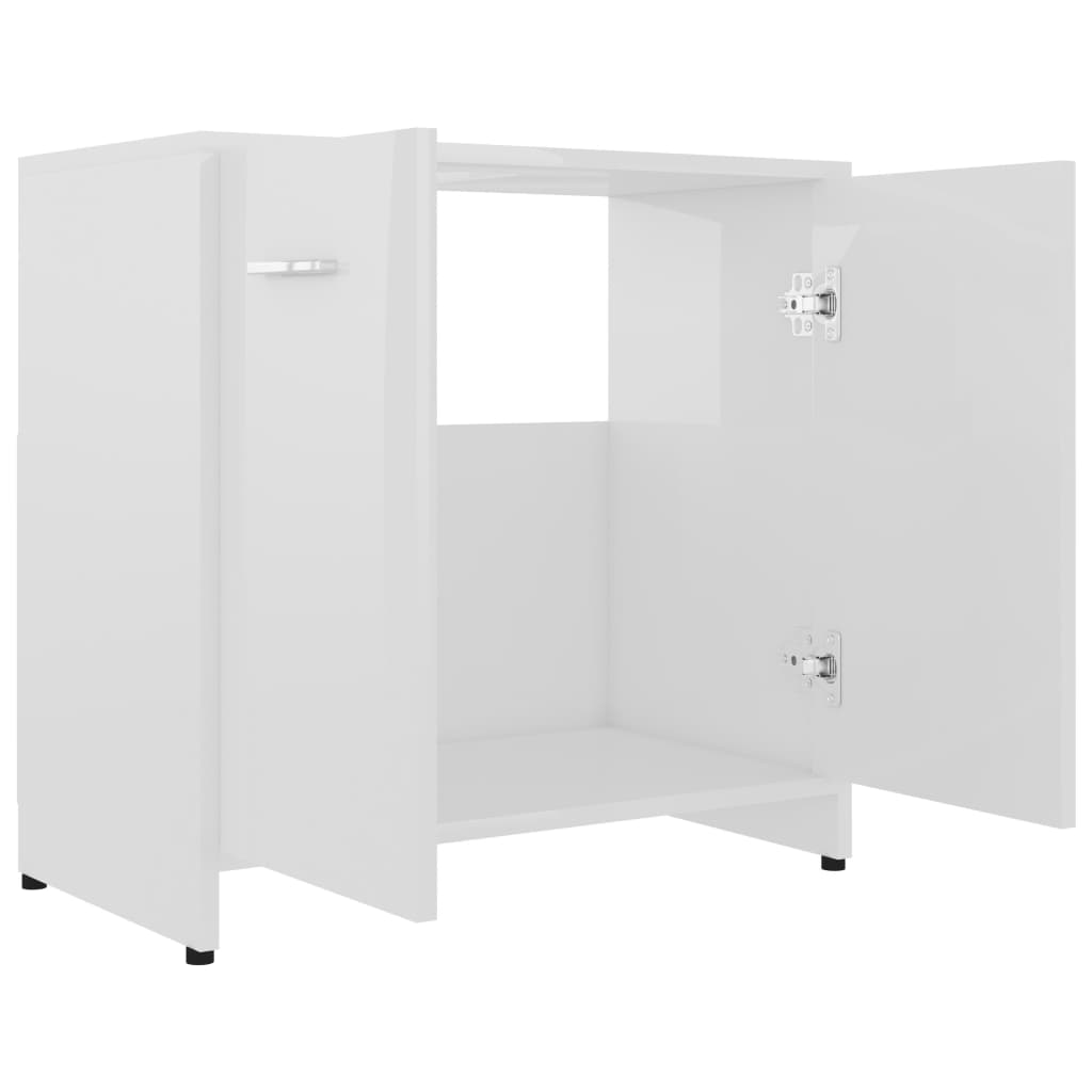 Bathroom Cabinet High Gloss White 60x33x58 cm Chipboard- Bathroom Furniture Sets - HomeShopIreland - Home Shop Ireland - Bathroom Furniture Sets - Bathroom Cabinet High Gloss White 60x33x58 cm Chipboard