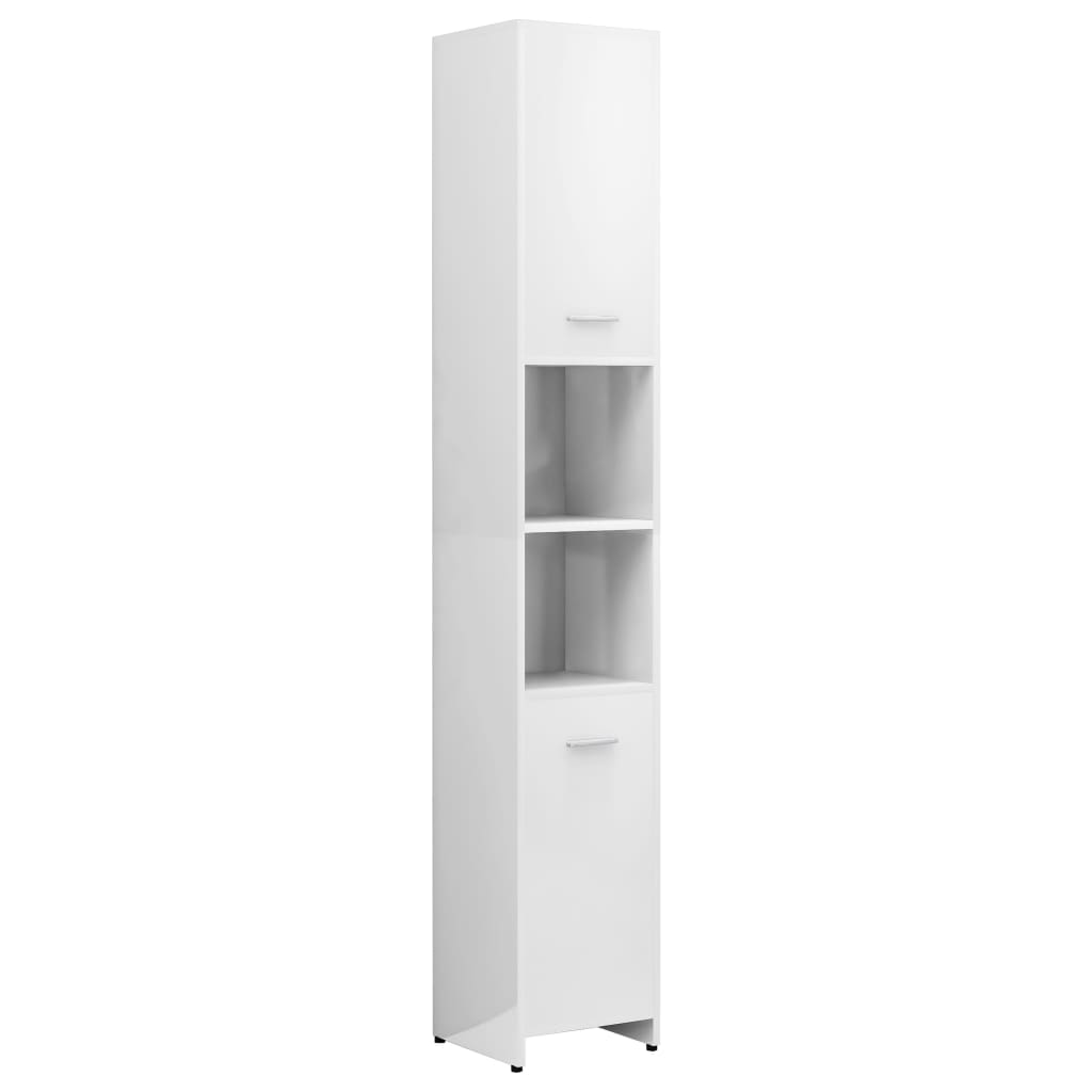 Bathroom Cabinet High Gloss White 30x30x183.5 cm Chipboard- Bathroom Furniture Sets - HomeShopIreland - Home Shop Ireland - Bathroom Furniture Sets - Bathroom Cabinet High Gloss White 30x30x183.5 cm Chipboard