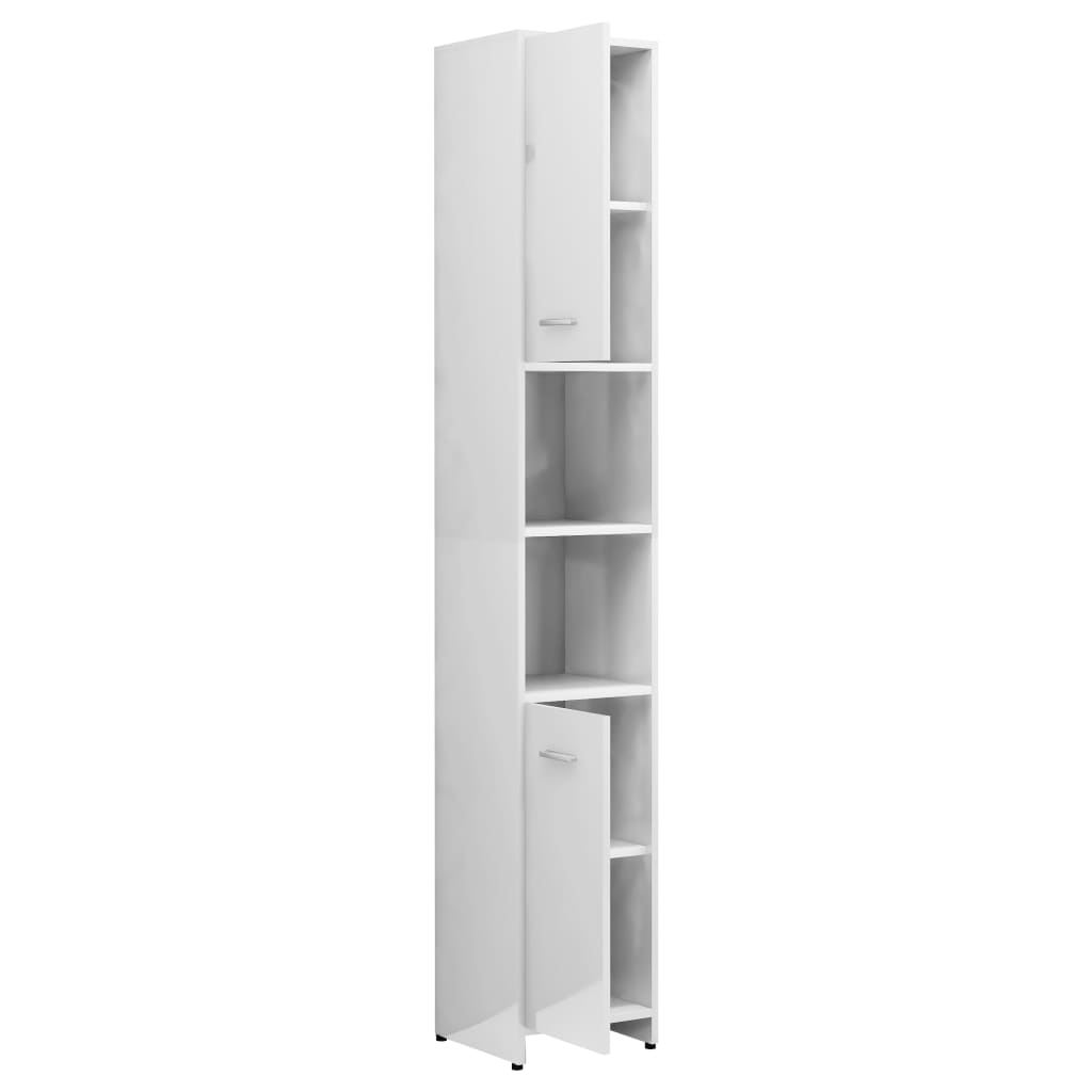 Bathroom Cabinet High Gloss White 30x30x183.5 cm Chipboard- Bathroom Furniture Sets - HomeShopIreland - Home Shop Ireland - Bathroom Furniture Sets - Bathroom Cabinet High Gloss White 30x30x183.5 cm Chipboard