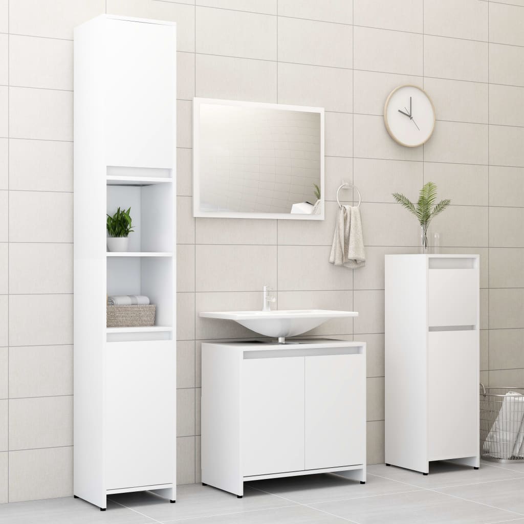 Bathroom Cabinet White 60x33x58 cm Chipboard- Bathroom Furniture Sets - HomeShopIreland - Home Shop Ireland - Bathroom Furniture Sets - Bathroom Cabinet White 60x33x58 cm Chipboard