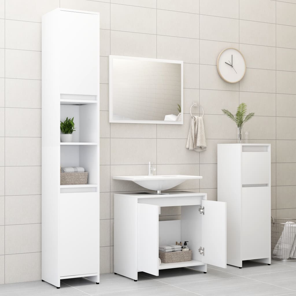 Bathroom Cabinet White 60x33x58 cm Chipboard- Bathroom Furniture Sets - HomeShopIreland - Home Shop Ireland - Bathroom Furniture Sets - Bathroom Cabinet White 60x33x58 cm Chipboard