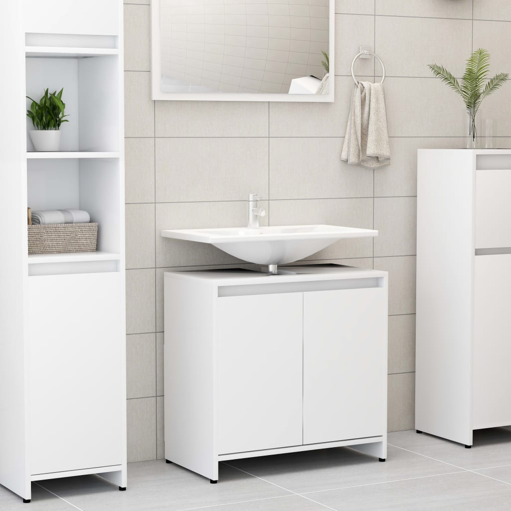 Bathroom Cabinet White 60x33x58 cm Chipboard- Bathroom Furniture Sets - HomeShopIreland - Home Shop Ireland - Bathroom Furniture Sets - Bathroom Cabinet White 60x33x58 cm Chipboard