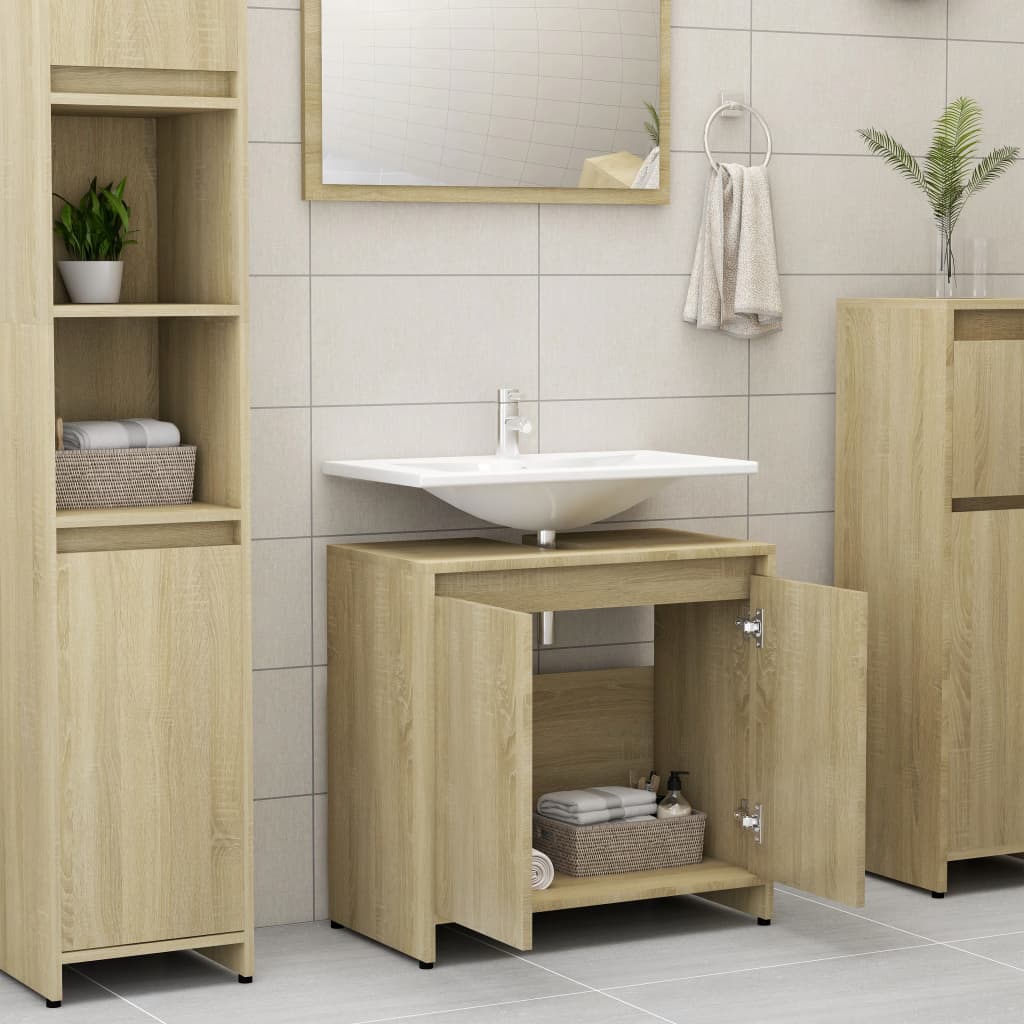 Bathroom Cabinet Sonoma Oak 60x33x58 cm Chipboard- Bathroom Furniture Sets - HomeShopIreland - Home Shop Ireland - Bathroom Furniture Sets - Bathroom Cabinet Sonoma Oak 60x33x58 cm Chipboard