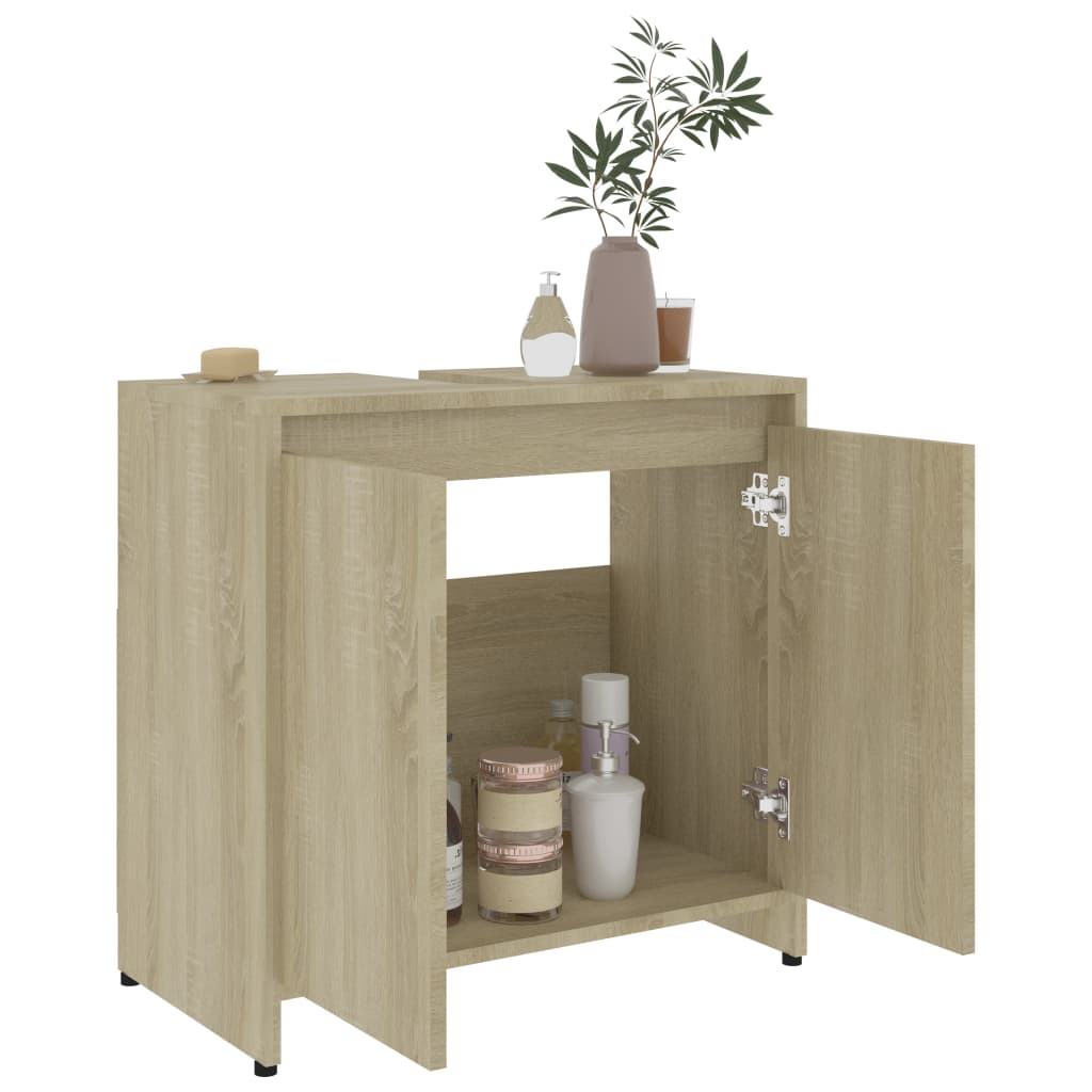 Bathroom Cabinet Sonoma Oak 60x33x58 cm Chipboard- Bathroom Furniture Sets - HomeShopIreland - Home Shop Ireland - Bathroom Furniture Sets - Bathroom Cabinet Sonoma Oak 60x33x58 cm Chipboard