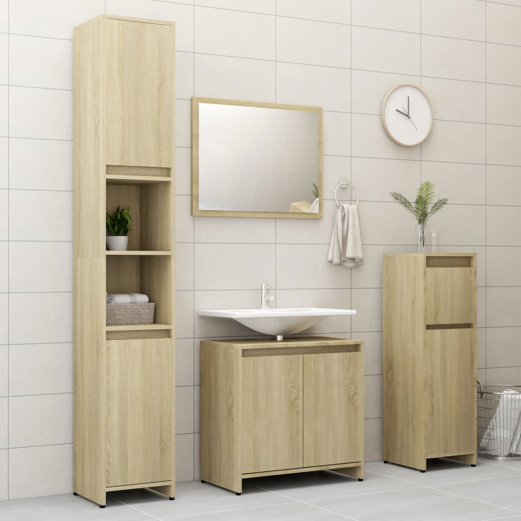 Bathroom Cabinet Sonoma Oak 60x33x58 cm Chipboard- Bathroom Furniture Sets - HomeShopIreland - Home Shop Ireland - Bathroom Furniture Sets - Bathroom Cabinet Sonoma Oak 60x33x58 cm Chipboard