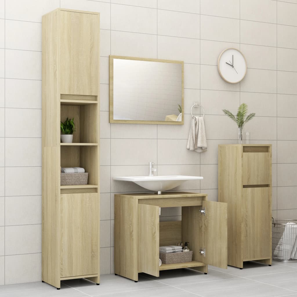 Bathroom Cabinet Sonoma Oak 60x33x58 cm Chipboard- Bathroom Furniture Sets - HomeShopIreland - Home Shop Ireland - Bathroom Furniture Sets - Bathroom Cabinet Sonoma Oak 60x33x58 cm Chipboard