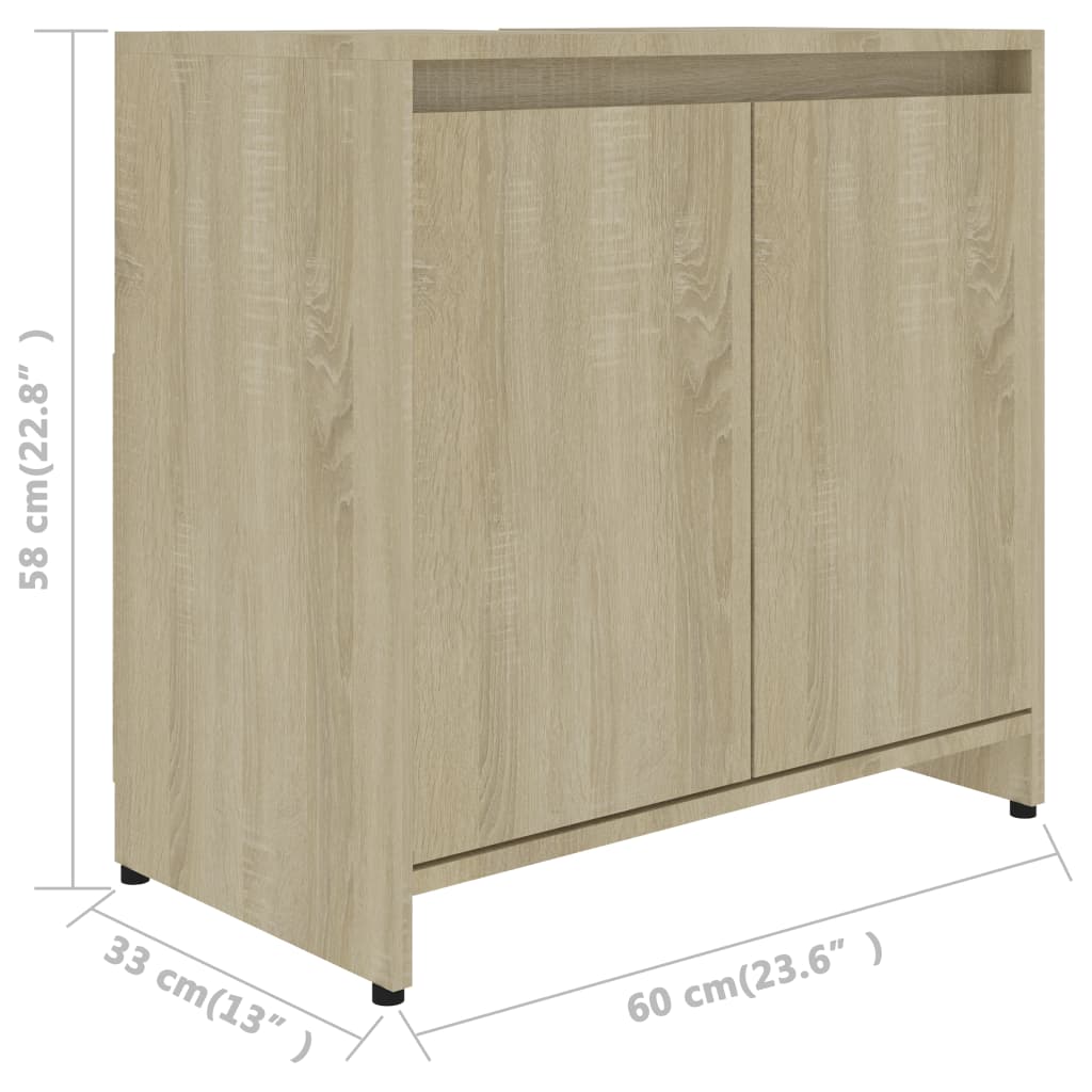 Bathroom Cabinet Sonoma Oak 60x33x58 cm Chipboard- Bathroom Furniture Sets - HomeShopIreland - Home Shop Ireland - Bathroom Furniture Sets - Bathroom Cabinet Sonoma Oak 60x33x58 cm Chipboard