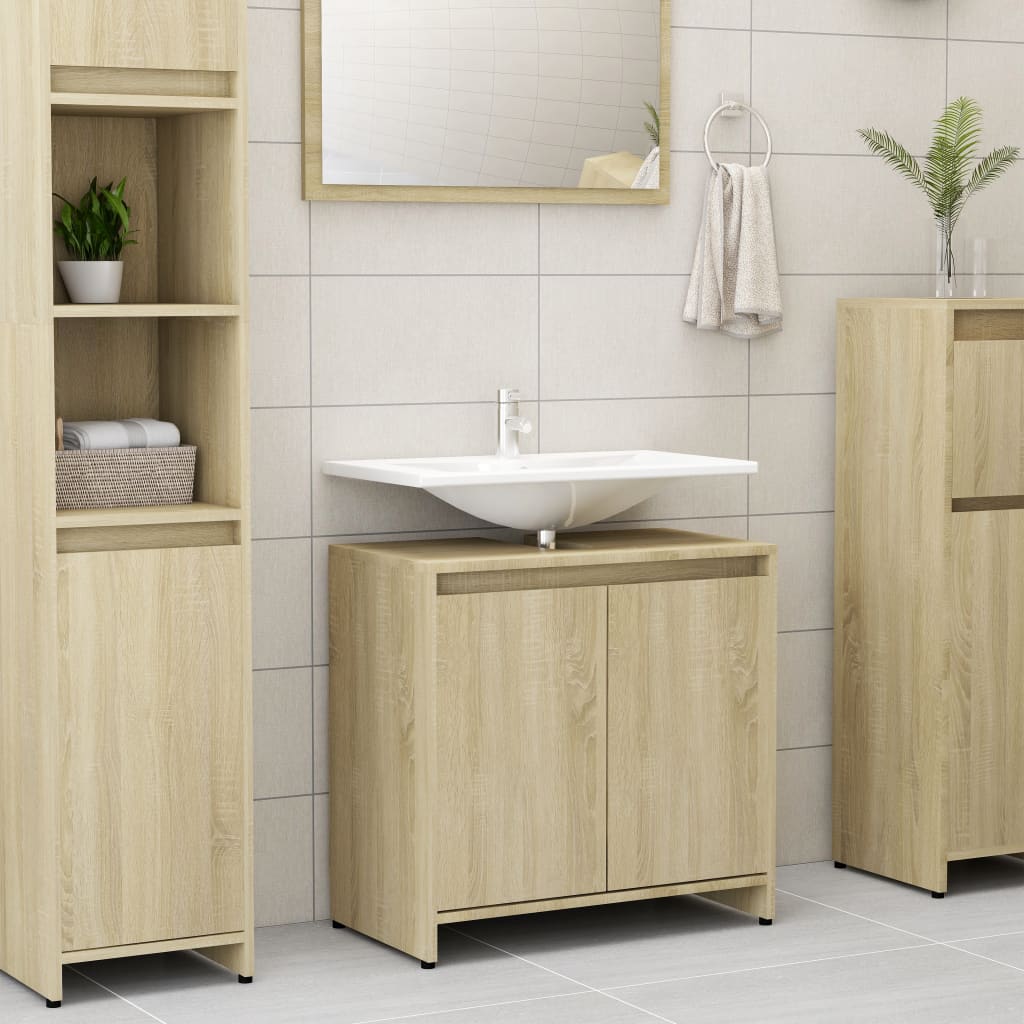 Bathroom Cabinet Sonoma Oak 60x33x58 cm Chipboard- Bathroom Furniture Sets - HomeShopIreland - Home Shop Ireland - Bathroom Furniture Sets - Bathroom Cabinet Sonoma Oak 60x33x58 cm Chipboard