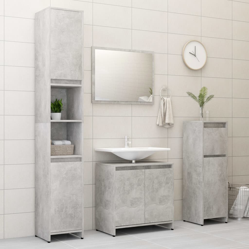 Bathroom Cabinet Concrete Grey 30x30x95 cm Chipboard- Bathroom Furniture Sets - HomeShopIreland - Home Shop Ireland - Bathroom Furniture Sets - Bathroom Cabinet Concrete Grey 30x30x95 cm Chipboard