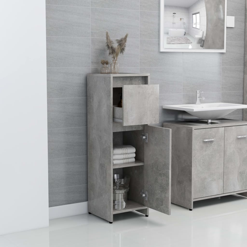 Bathroom Cabinet Concrete Grey 30x30x95 cm Chipboard- Bathroom Furniture Sets - HomeShopIreland - Home Shop Ireland - Bathroom Furniture Sets - Bathroom Cabinet Concrete Grey 30x30x95 cm Chipboard