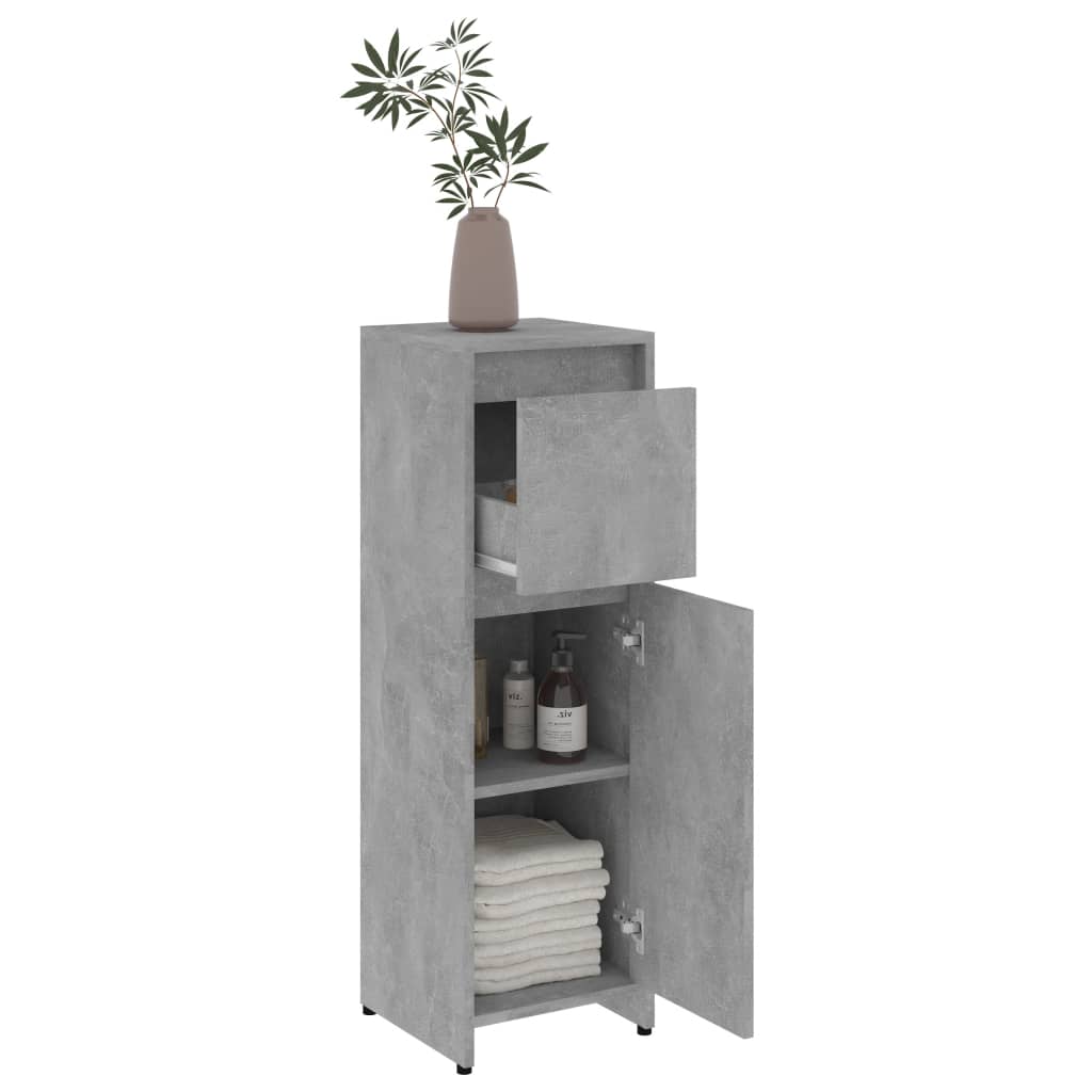 Bathroom Cabinet Concrete Grey 30x30x95 cm Chipboard- Bathroom Furniture Sets - HomeShopIreland - Home Shop Ireland - Bathroom Furniture Sets - Bathroom Cabinet Concrete Grey 30x30x95 cm Chipboard