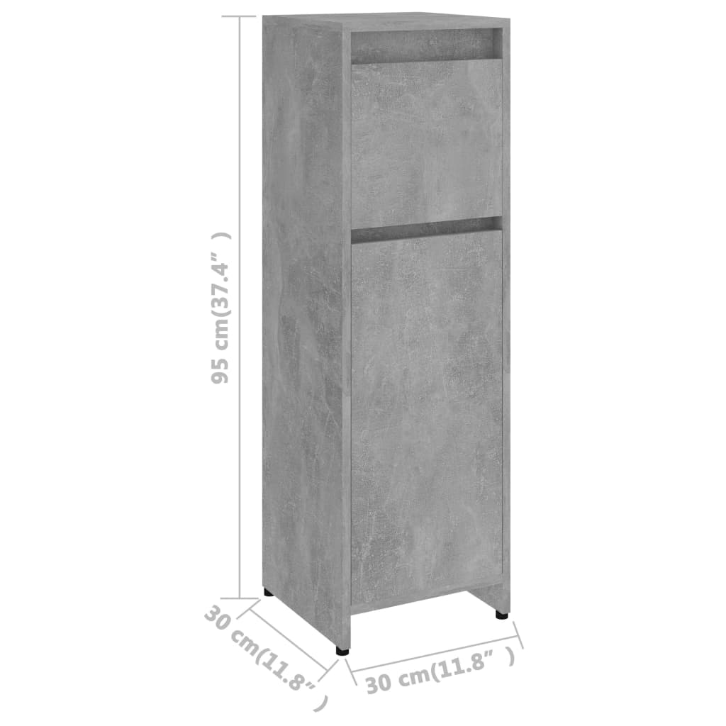 Bathroom Cabinet Concrete Grey 30x30x95 cm Chipboard- Bathroom Furniture Sets - HomeShopIreland - Home Shop Ireland - Bathroom Furniture Sets - Bathroom Cabinet Concrete Grey 30x30x95 cm Chipboard