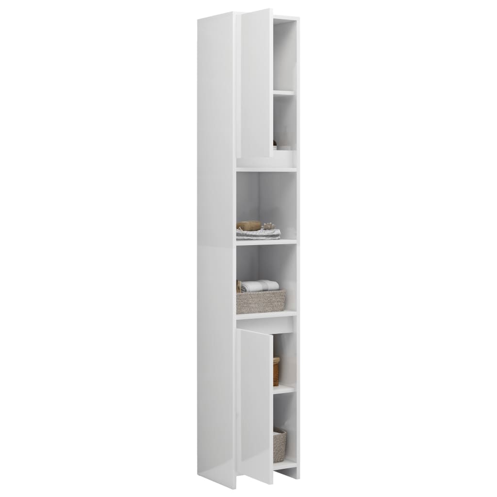 Bathroom Cabinet High Gloss White 30x30x183.5 cm Chipboard- Bathroom Furniture Sets - HomeShopIreland - Home Shop Ireland - Bathroom Furniture Sets - Bathroom Cabinet High Gloss White 30x30x183.5 cm Chipboard