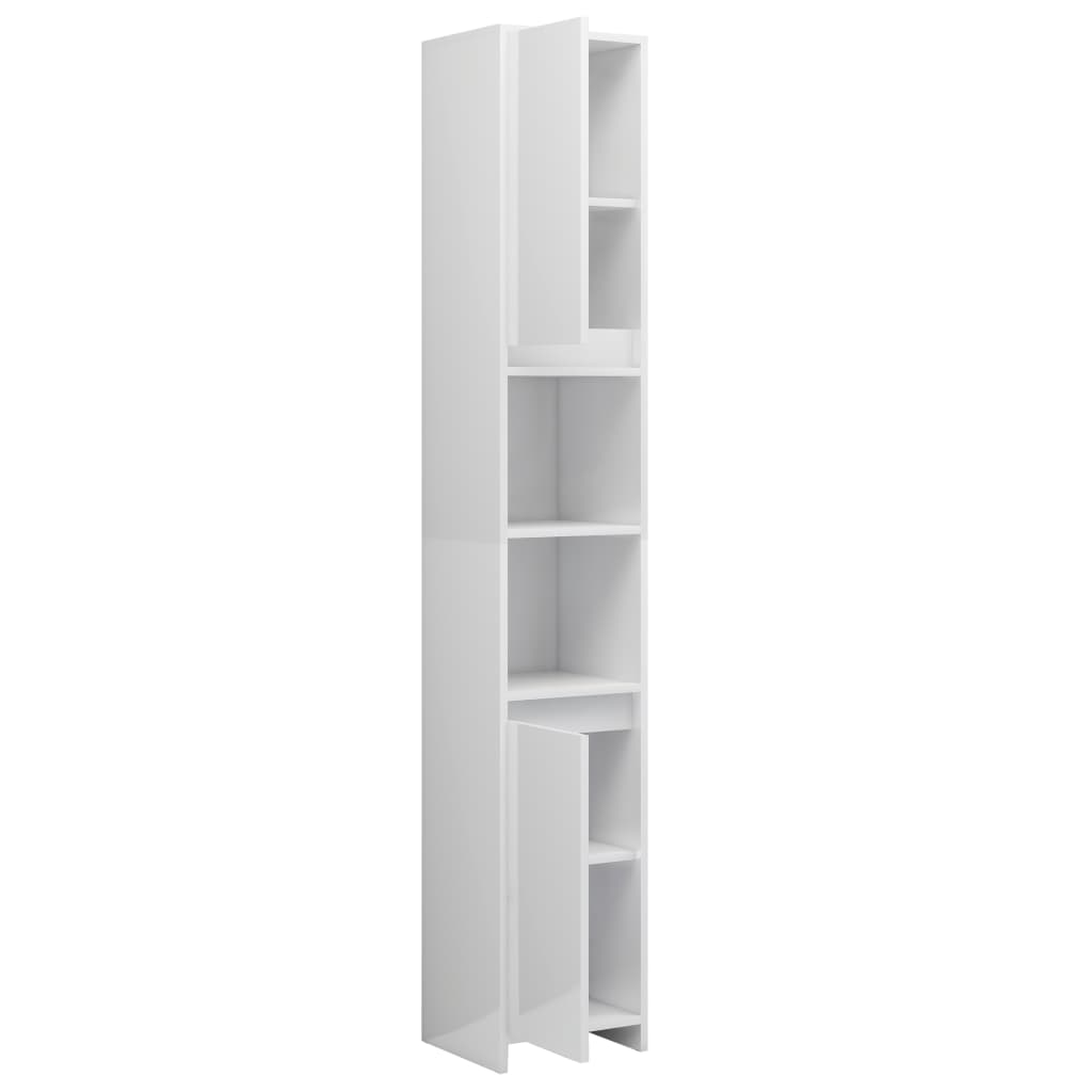 Bathroom Cabinet High Gloss White 30x30x183.5 cm Chipboard- Bathroom Furniture Sets - HomeShopIreland - Home Shop Ireland - Bathroom Furniture Sets - Bathroom Cabinet High Gloss White 30x30x183.5 cm Chipboard