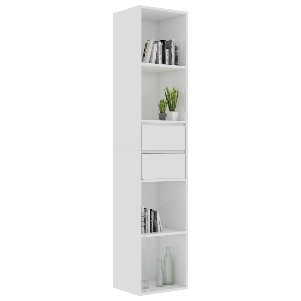 Book Cabinet High Gloss White 36x30x171 cm Chipboard- Bookcases & Standing Shelves - HomeShopIreland - Home Shop Ireland - Bookcases & Standing Shelves - Book Cabinet High Gloss White 36x30x171 cm Chipboard