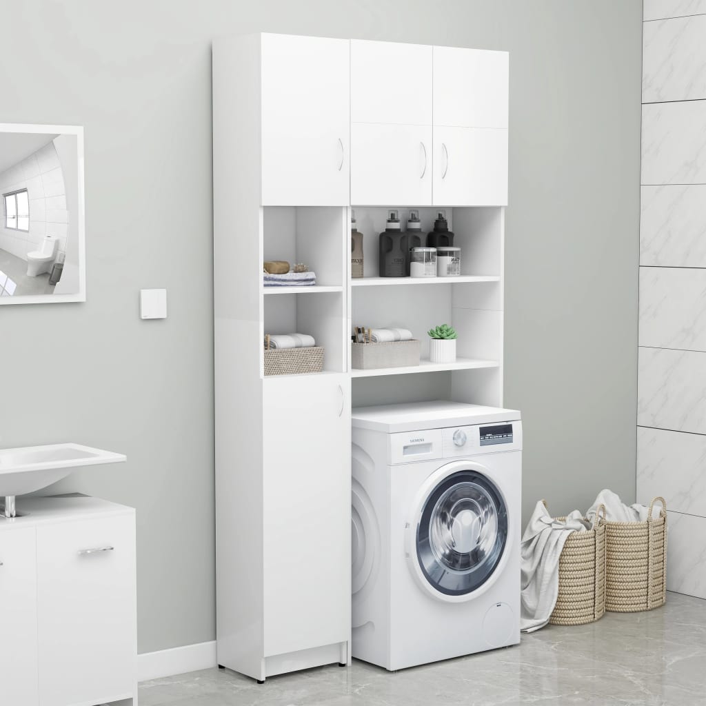 Bathroom Cabinet White 32x25.5x190 cm Chipboard- Bathroom Furniture Sets - HomeShopIreland - Home Shop Ireland - Bathroom Furniture Sets - Bathroom Cabinet White 32x25.5x190 cm Chipboard