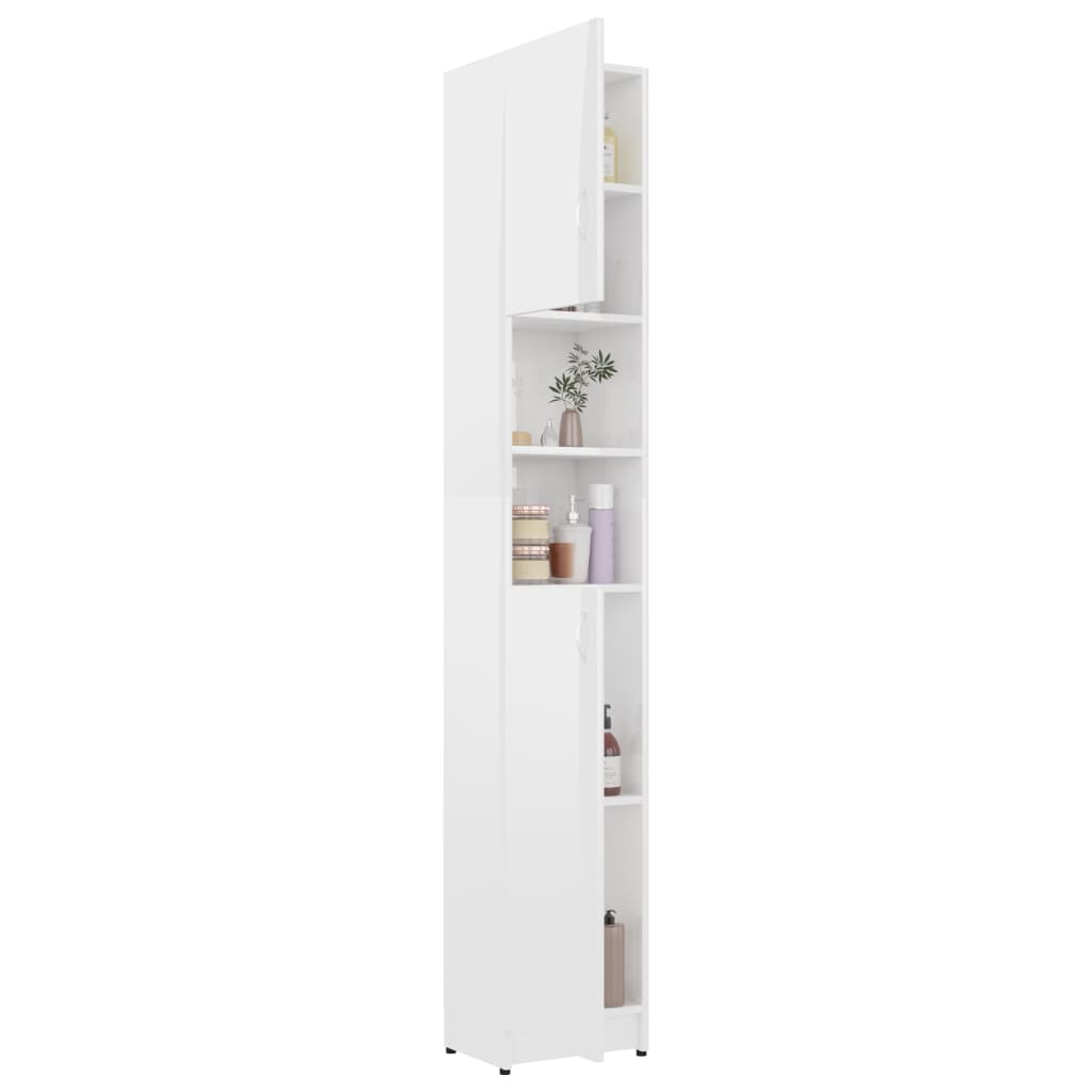 Bathroom Cabinet High Gloss White 32x25.5x190 cm Chipboard- Bathroom Furniture Sets - HomeShopIreland - Home Shop Ireland - Bathroom Furniture Sets - Bathroom Cabinet High Gloss White 32x25.5x190 cm Chipboard