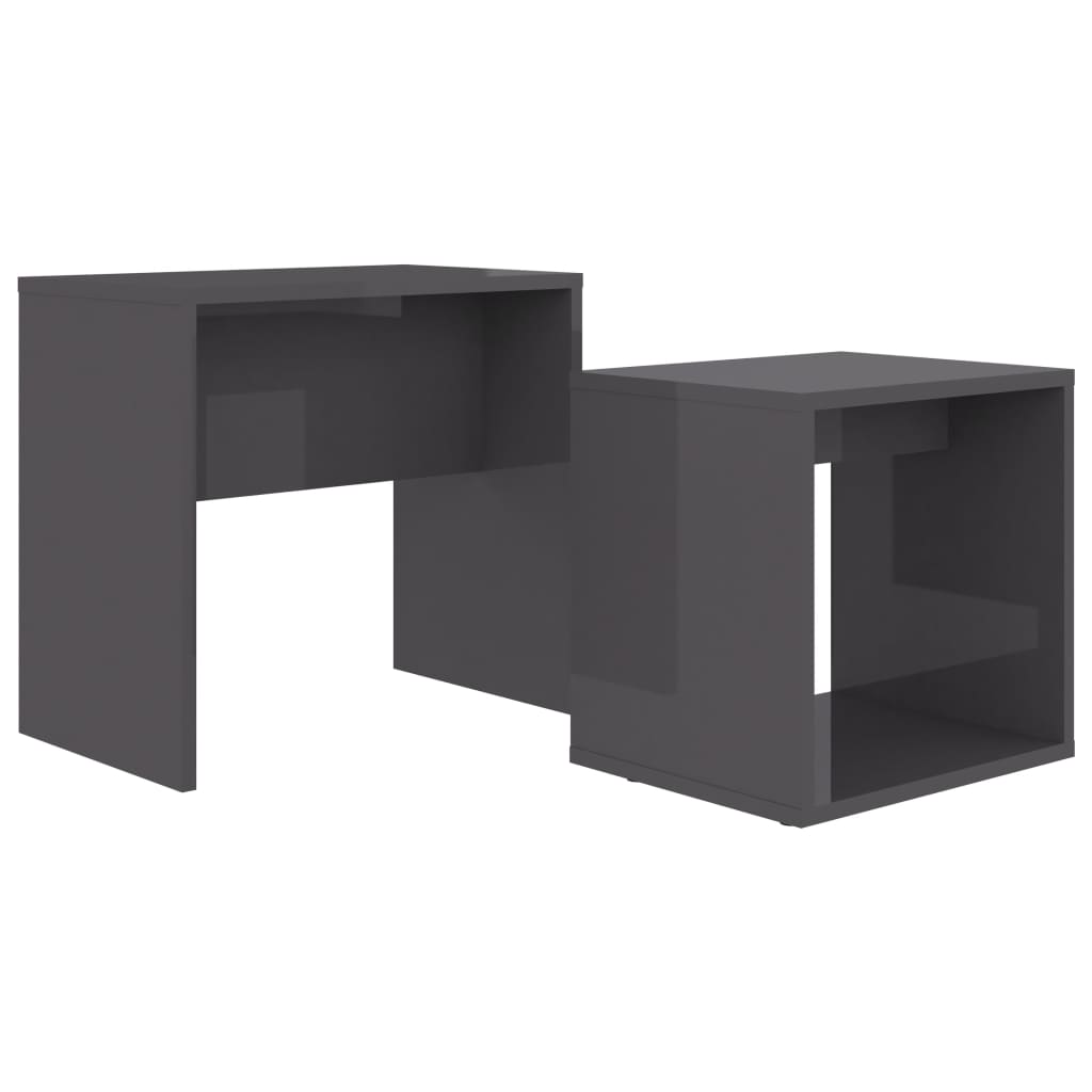 Coffee Table Set High Gloss Grey 48x30x45 cm Chipboard- Coffee Tables - HomeShopIreland - Home Shop Ireland - Coffee Tables - Coffee Table Set High Gloss Grey 48x30x45 cm Chipboard