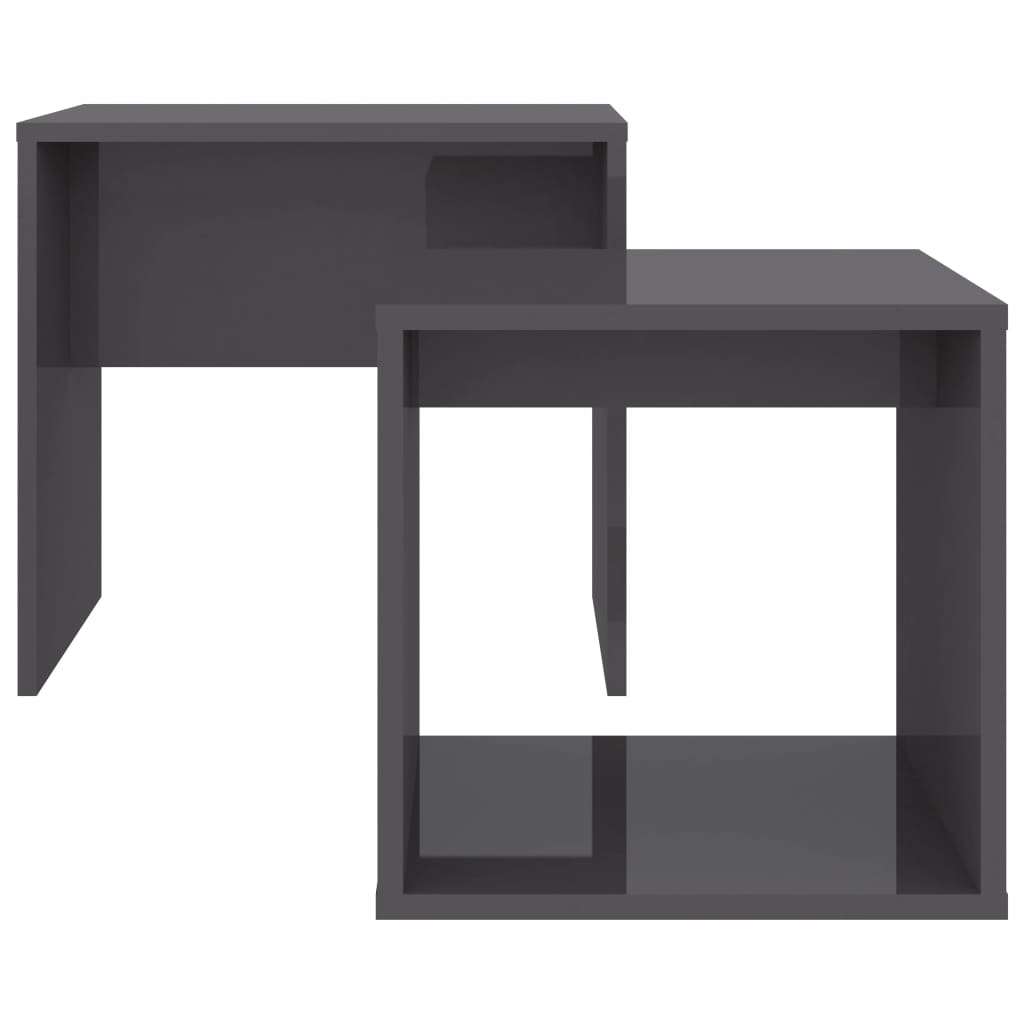 Coffee Table Set High Gloss Grey 48x30x45 cm Chipboard- Coffee Tables - HomeShopIreland - Home Shop Ireland - Coffee Tables - Coffee Table Set High Gloss Grey 48x30x45 cm Chipboard