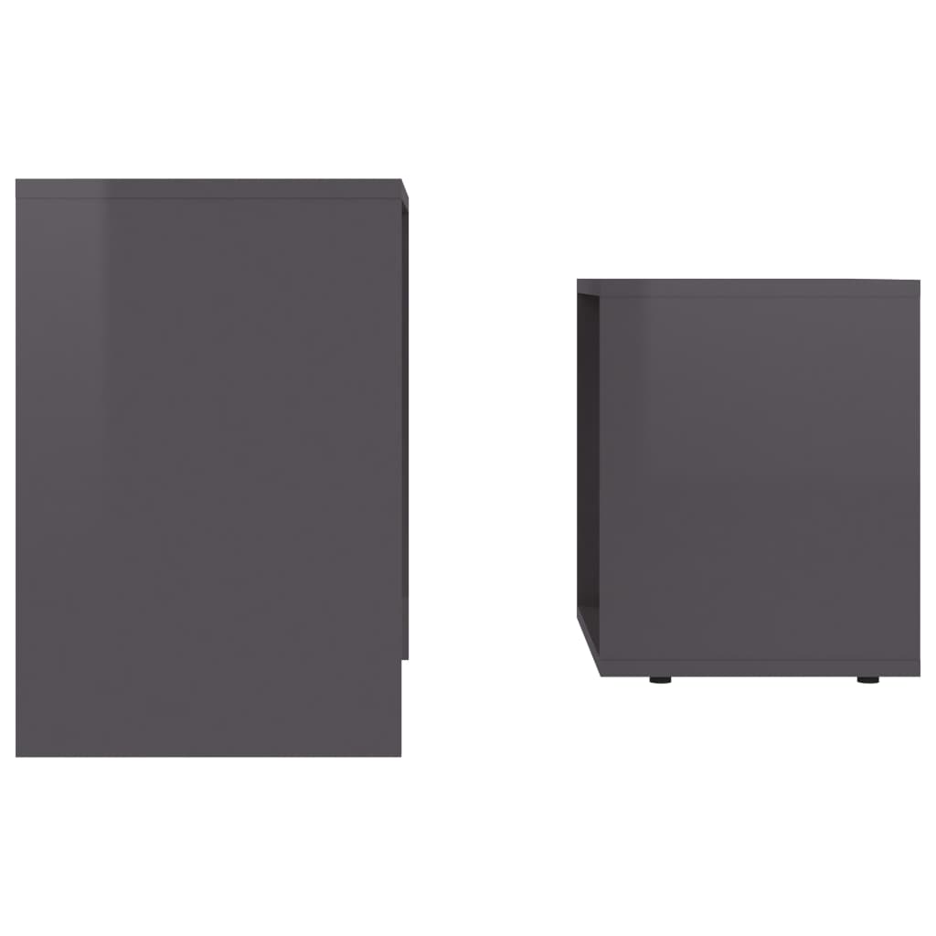 Coffee Table Set High Gloss Grey 48x30x45 cm Chipboard- Coffee Tables - HomeShopIreland - Home Shop Ireland - Coffee Tables - Coffee Table Set High Gloss Grey 48x30x45 cm Chipboard
