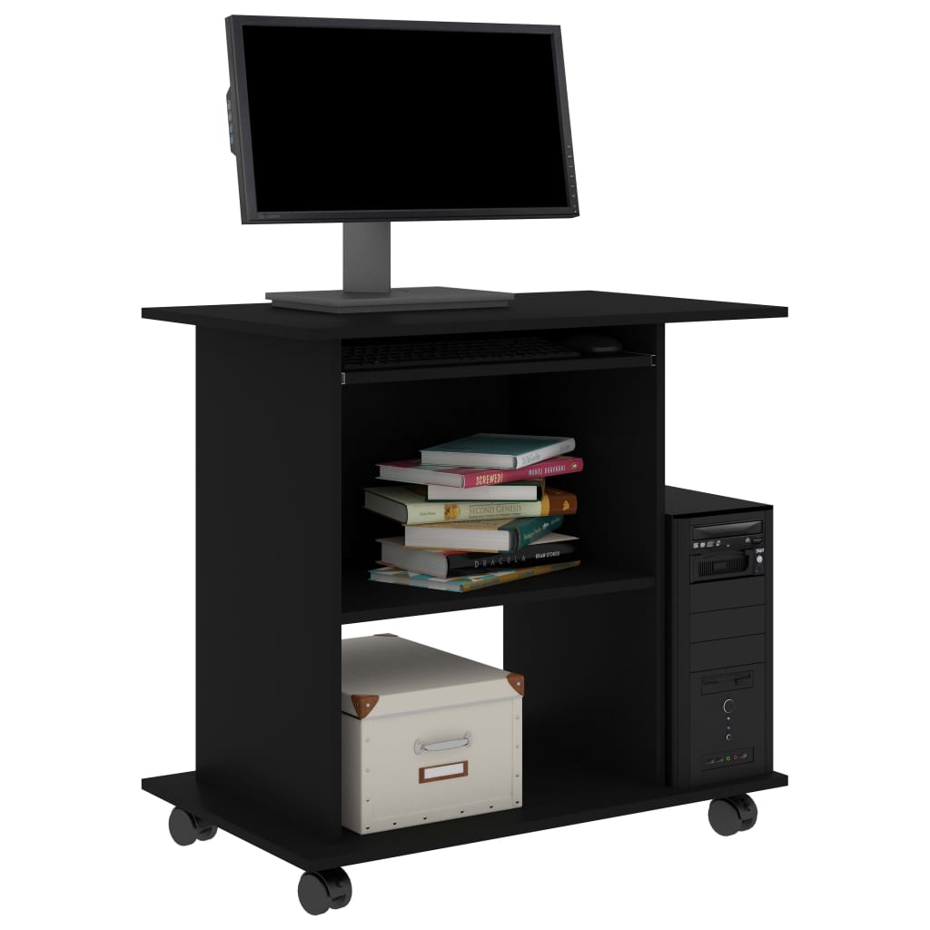 Computer Desk Black 80x50x75 cm Chipboard- Desks - HomeShopIreland - Home Shop Ireland - Desks - Computer Desk Black 80x50x75 cm Chipboard