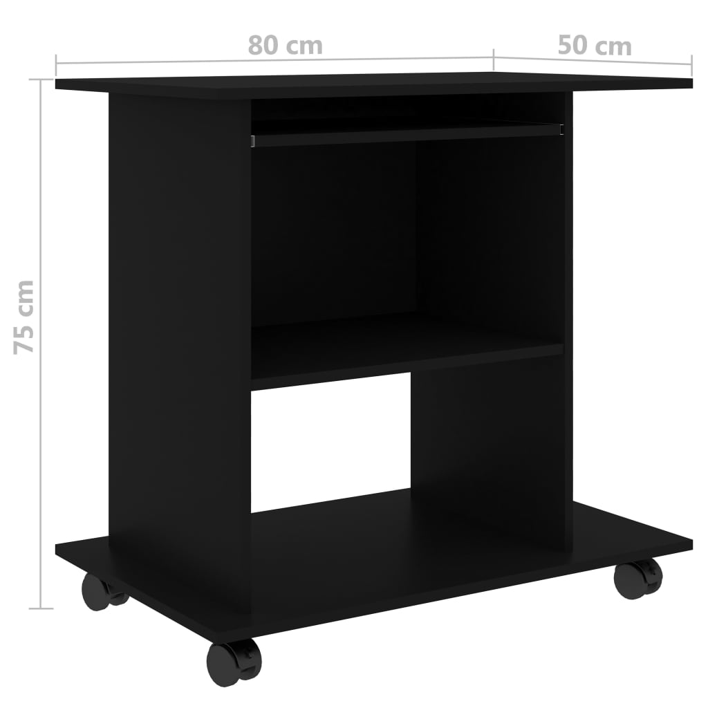 Computer Desk Black 80x50x75 cm Chipboard- Desks - HomeShopIreland - Home Shop Ireland - Desks - Computer Desk Black 80x50x75 cm Chipboard