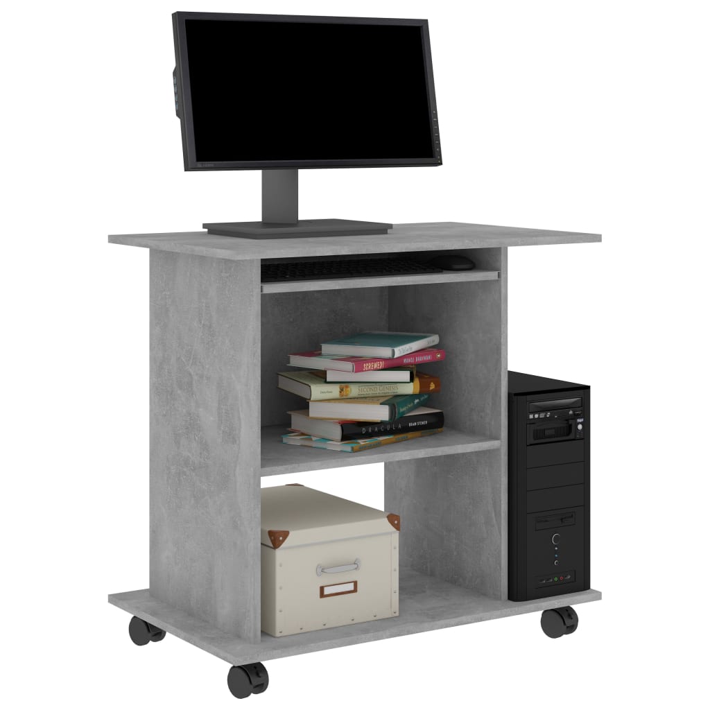 Computer Desk Concrete Grey 80x50x75 cm Chipboard- Desks - HomeShopIreland - Home Shop Ireland - Desks - Computer Desk Concrete Grey 80x50x75 cm Chipboard
