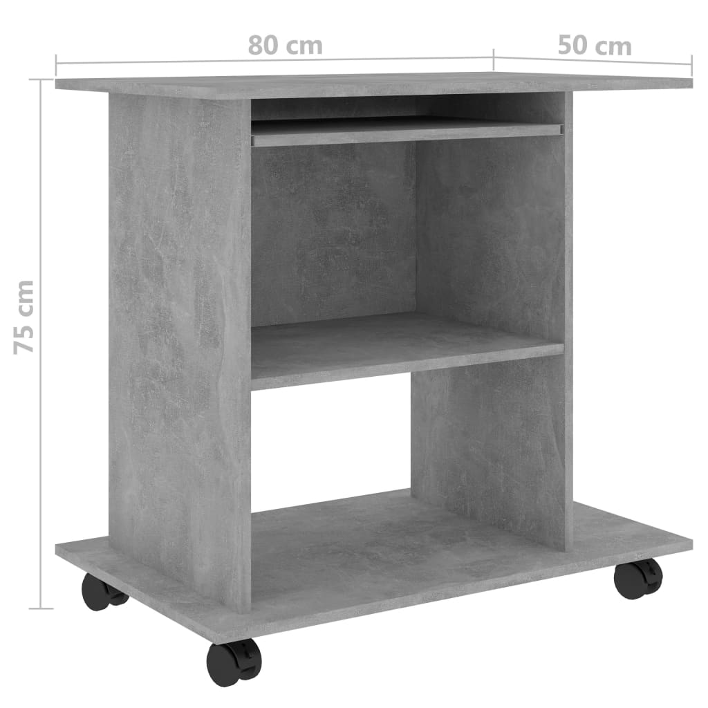 Computer Desk Concrete Grey 80x50x75 cm Chipboard- Desks - HomeShopIreland - Home Shop Ireland - Desks - Computer Desk Concrete Grey 80x50x75 cm Chipboard