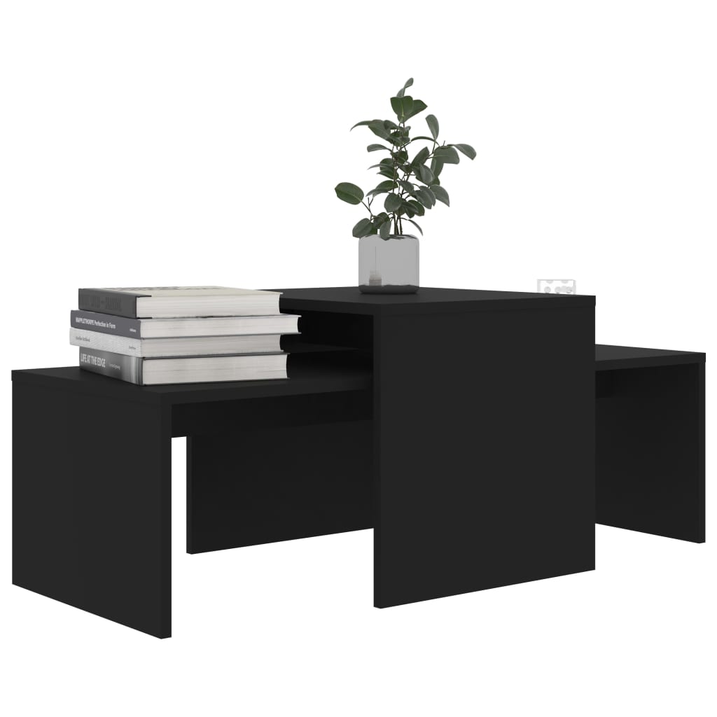 Coffee Table Set Black 100x48x40 cm Chipboard- Coffee Tables - HomeShopIreland - Home Shop Ireland - Coffee Tables - Coffee Table Set Black 100x48x40 cm Chipboard