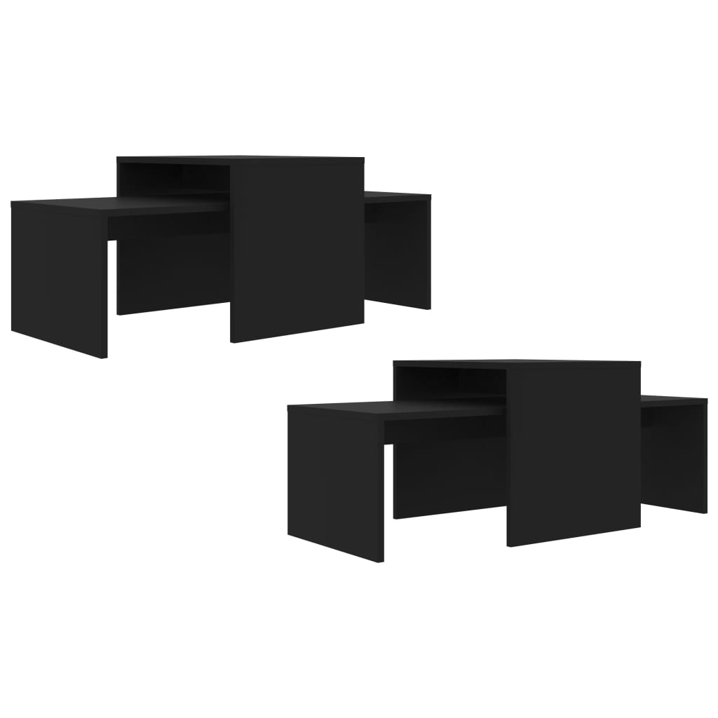 Coffee Table Set Black 100x48x40 cm Chipboard- Coffee Tables - HomeShopIreland - Home Shop Ireland - Coffee Tables - Coffee Table Set Black 100x48x40 cm Chipboard