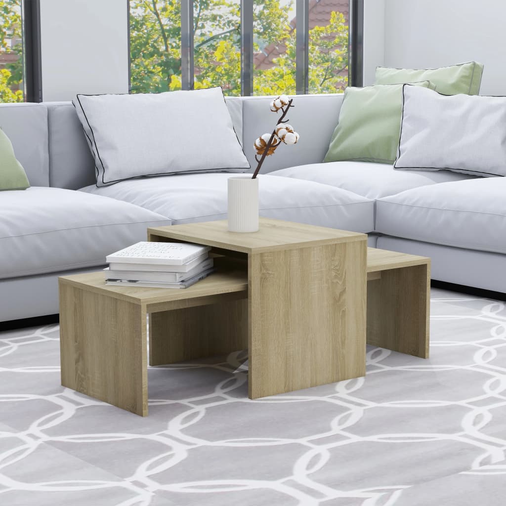 Coffee Table Set Sonoma Oak 100x48x40 cm Chipboard- Coffee Tables - HomeShopIreland - Home Shop Ireland - Coffee Tables - Coffee Table Set Sonoma Oak 100x48x40 cm Chipboard