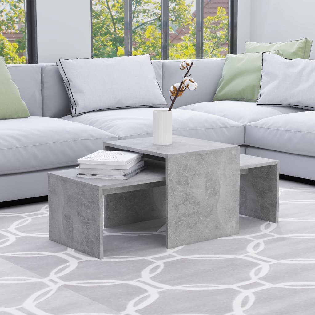 Coffee Table Set Concrete Grey 100x48x40 cm Chipboard- Coffee Tables - HomeShopIreland - Home Shop Ireland - Coffee Tables - Coffee Table Set Concrete Grey 100x48x40 cm Chipboard