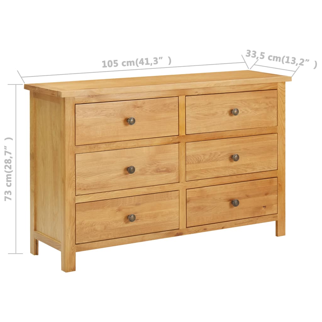 Chest of Drawers 105x33.5x73 cm Solid Oak Wood- Chest of drawers - HomeShopIreland - Home Shop Ireland - Chest of drawers - Chest of Drawers 105x33.5x73 cm Solid Oak Wood