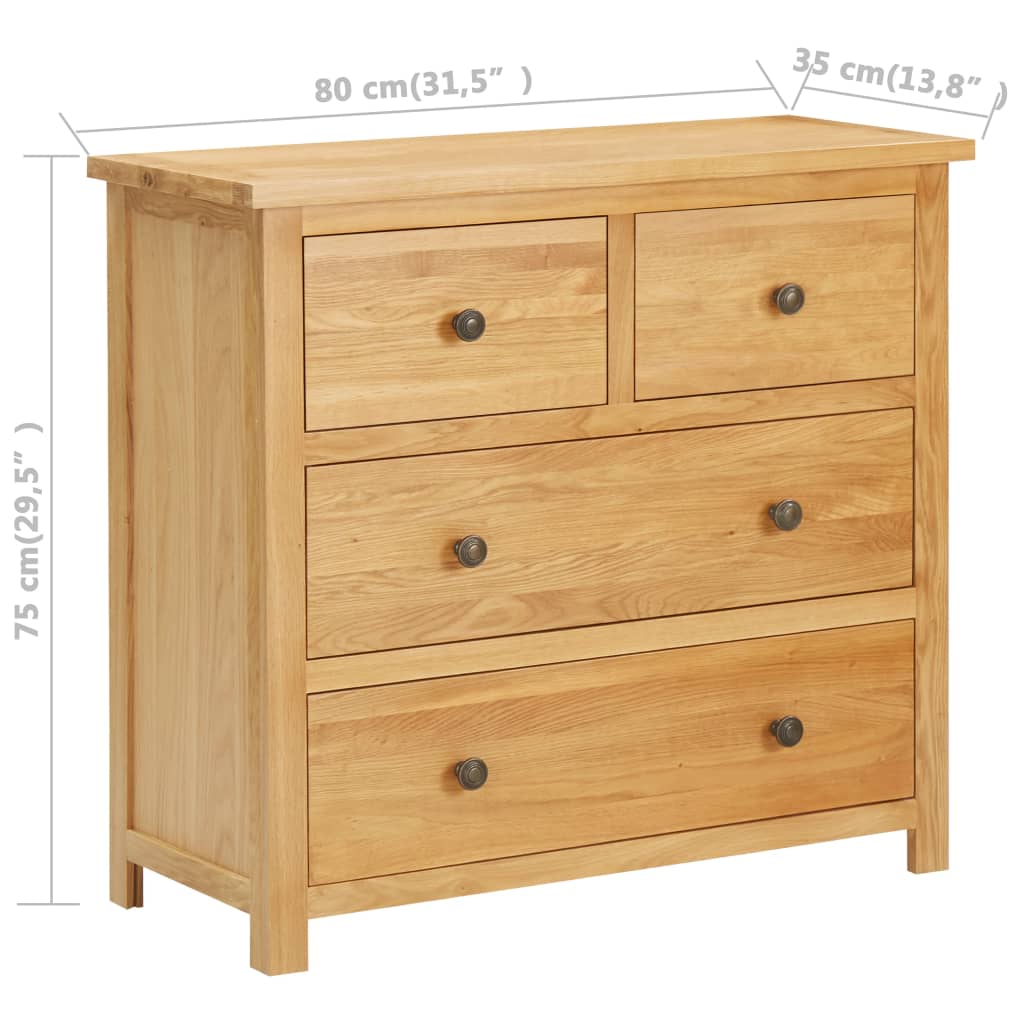 Chest of Drawers 80x35x75 cm Solid Oak Wood- Chest of drawers - HomeShopIreland - Home Shop Ireland - Chest of drawers - Chest of Drawers 80x35x75 cm Solid Oak Wood
