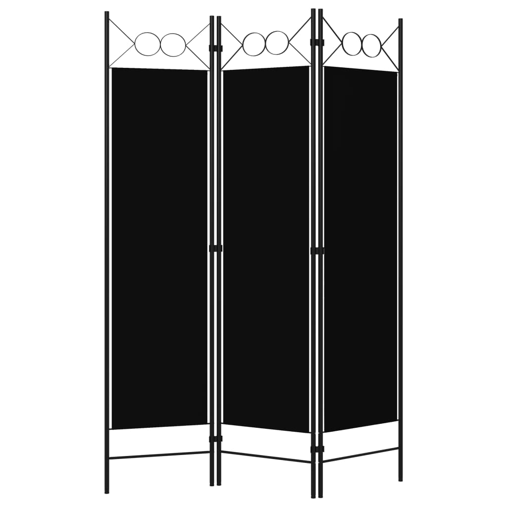 3-Panel Room Divider Black 120x180 cm- Room Dividers - HomeShopIreland - Home Shop Ireland - Room Dividers - 3-Panel Room Divider Black 120x180 cm