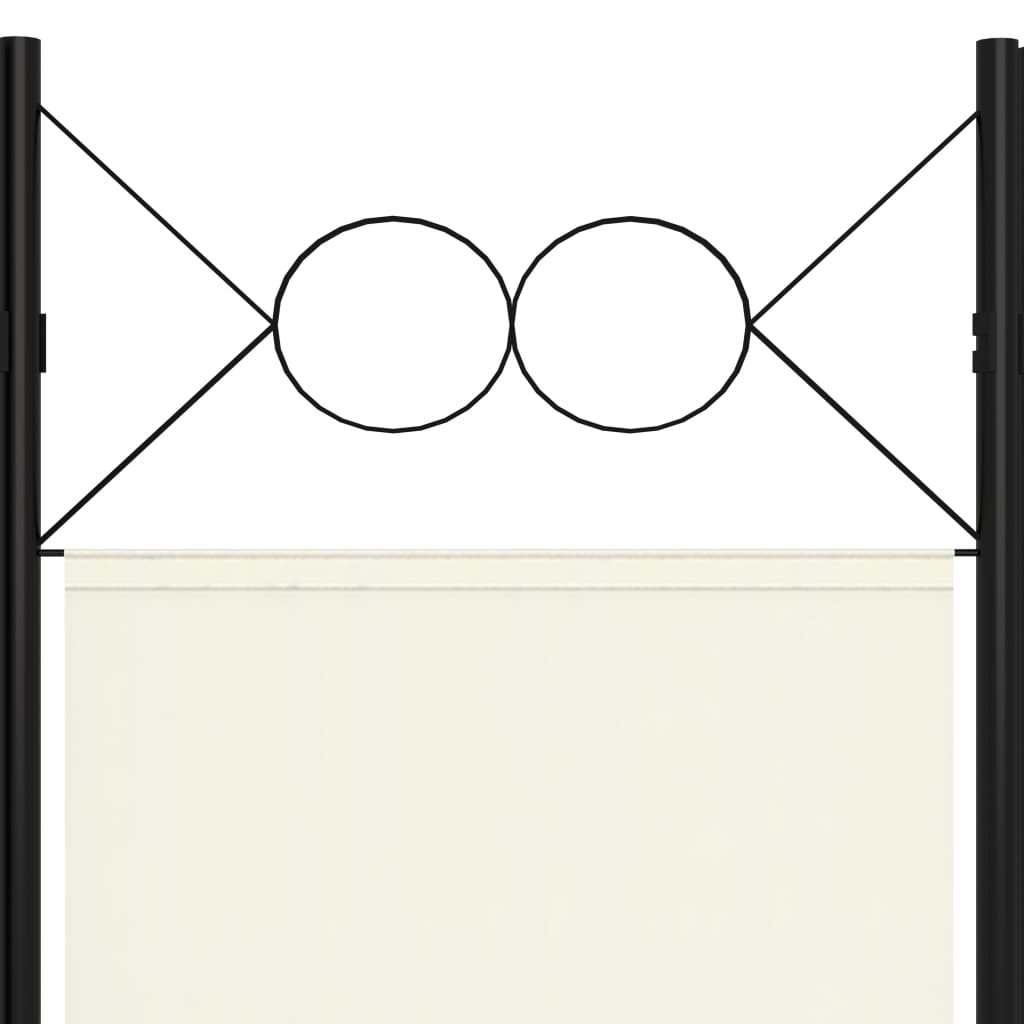 6-Panel Room Divider Cream White 240x180 cm- Room Dividers - HomeShopIreland - Home Shop Ireland - Room Dividers - 6-Panel Room Divider Cream White 240x180 cm